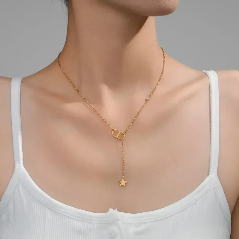 Collier Chaîne Plaqué Or 18K Maillon d'Ancre Etoile