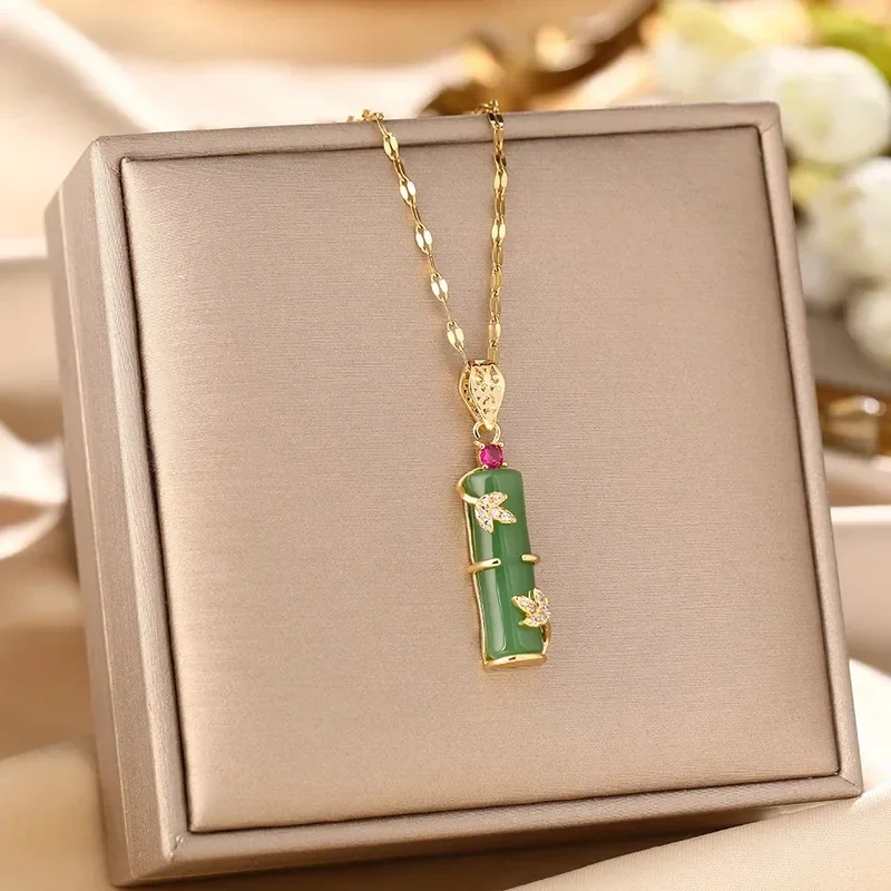 Collier Pendentif Bambou