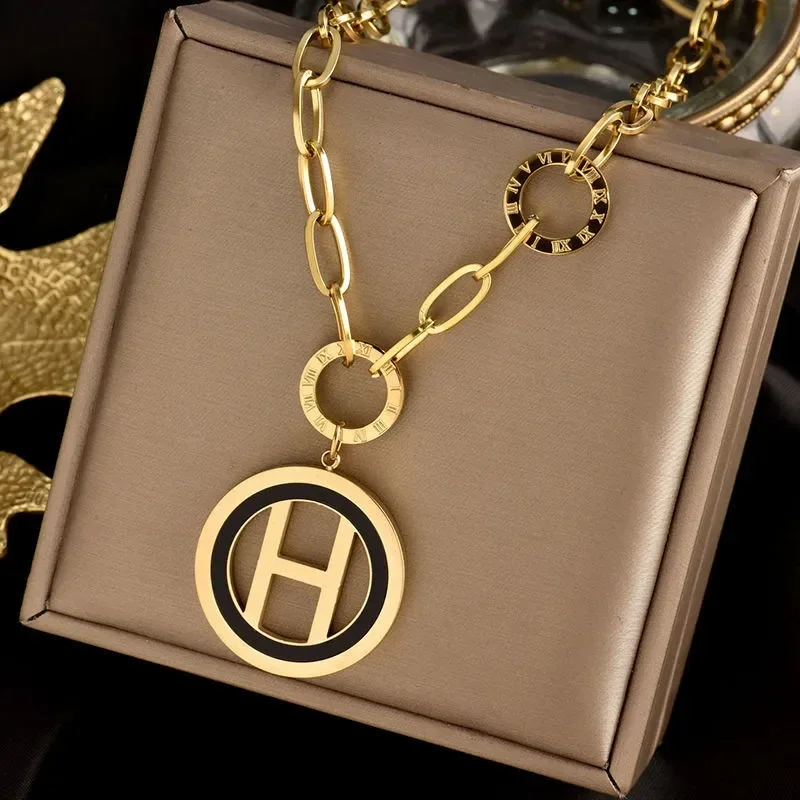 Collier Lettre H Plaqué Or