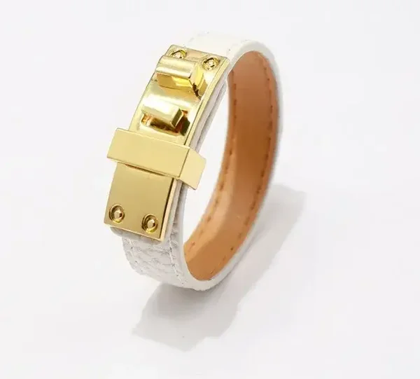 Bracelet Couleur En Cuir Blanc