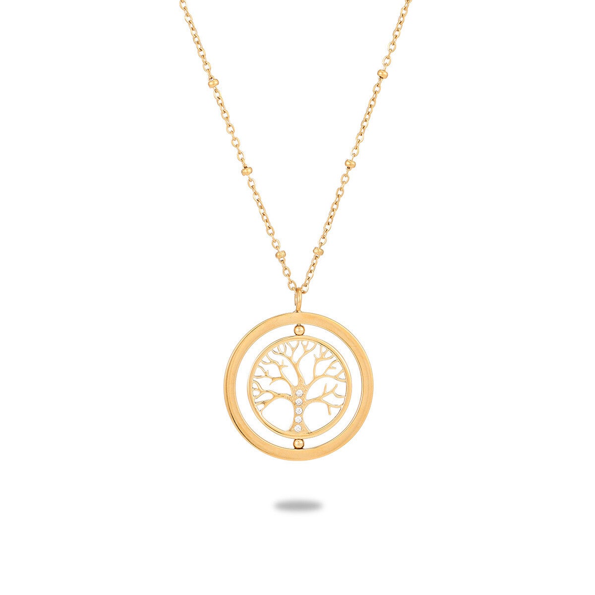 Collier Arbre de Vie Plaqué Or Oxyde de Zirconium