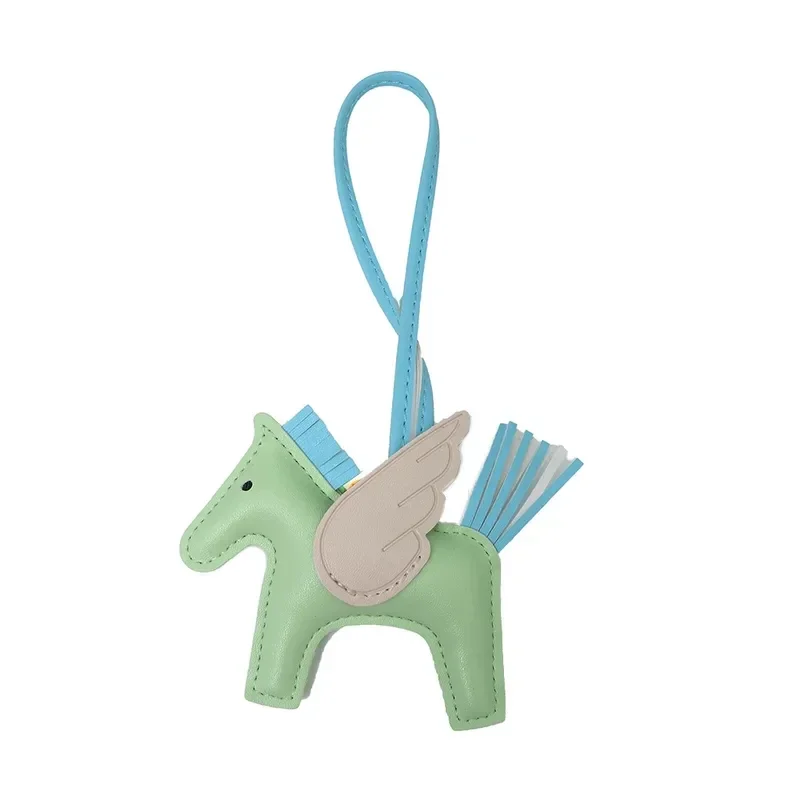 Charm Pendentif De Sac Rodéo en Cuir Vert Clair