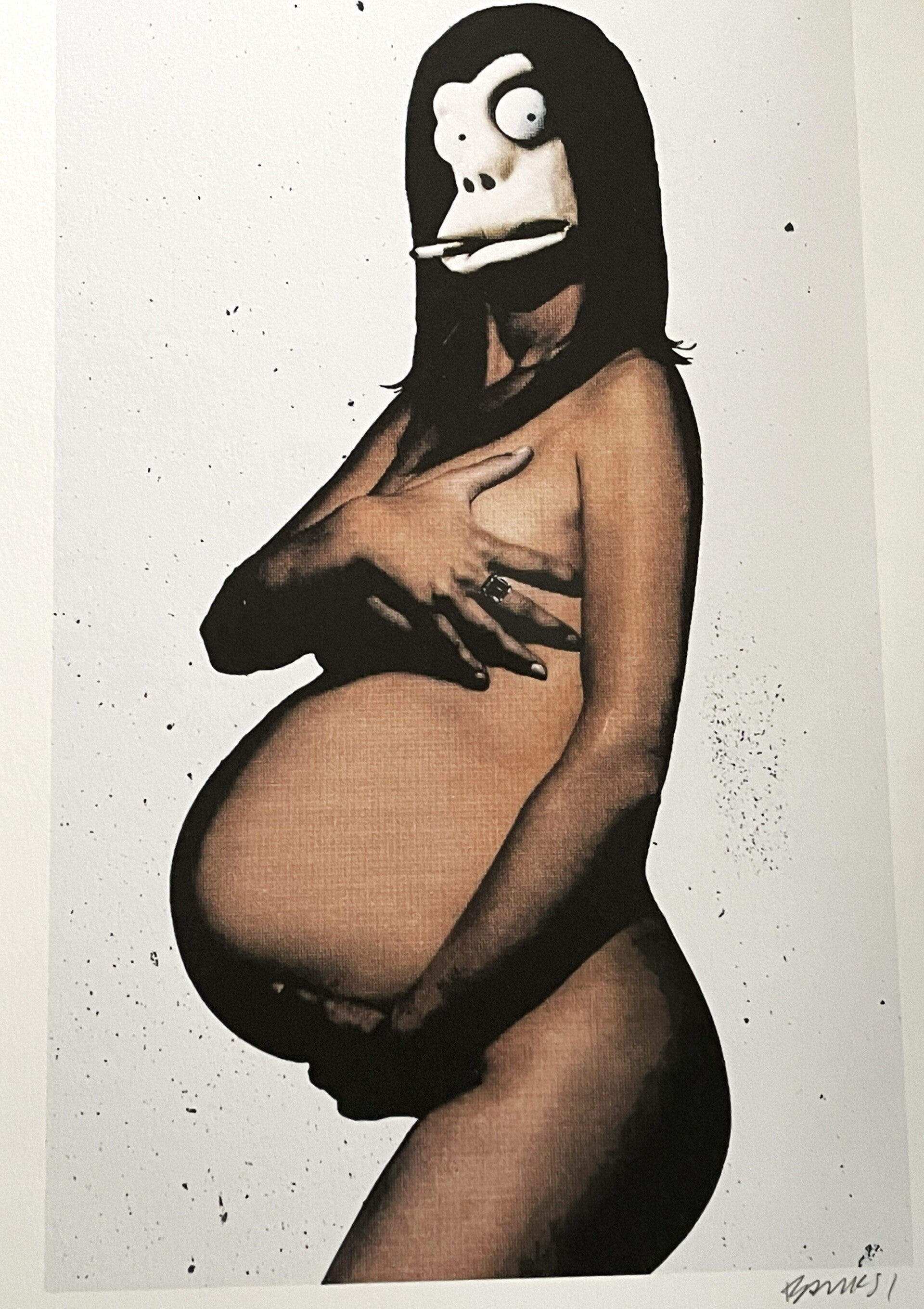 Banksy (1974) - Danger Monkey Pregnant - Barely Legal