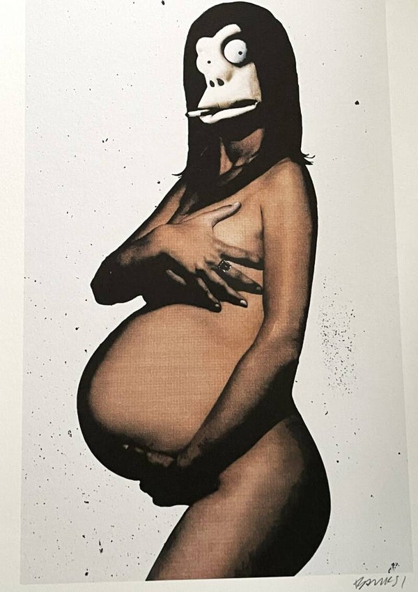 Banksy (1974) - Danger Monkey Pregnant - Barely Legal