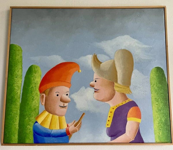 Dirk Bakker (1949-2021) - Jan Klaassen Met Vrouw In Klederdracht