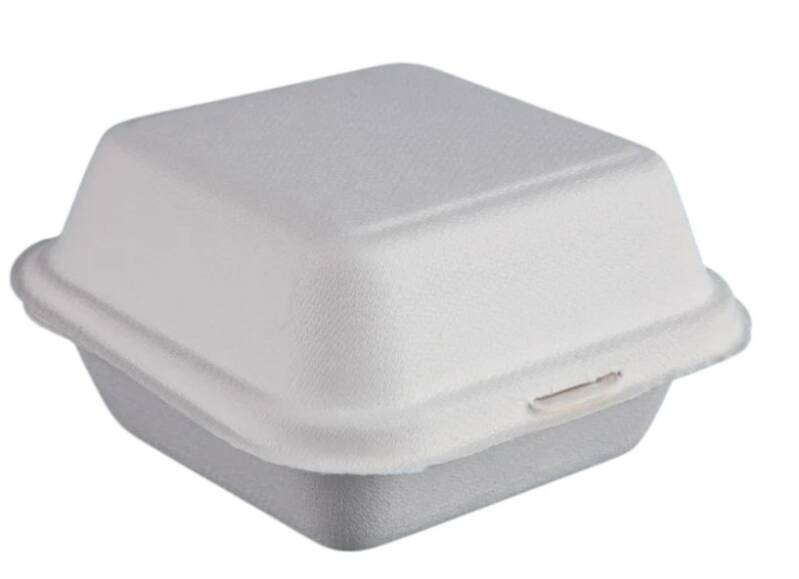 100 Boites burger Fibre de canne à sucre Bagasse Hamburger Box 450ml
