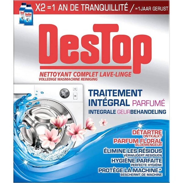 DESTOP Nettoyant lave linge complet traitement intégral parfumé  2x 250 ml