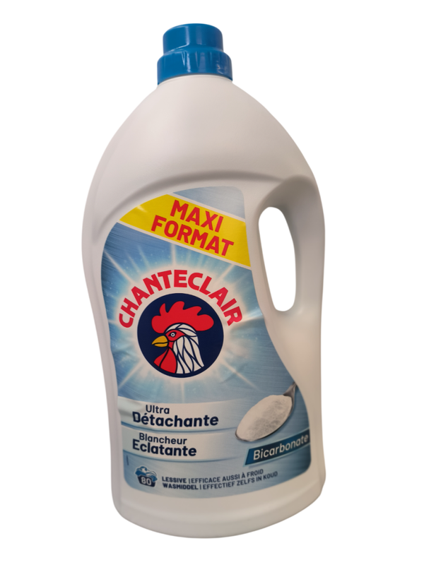 Chanteclair Lessive Liquide Bicarbonate Eclat Du Linge Ultra Détachante 3.6L  80 Lavages Maxi Format