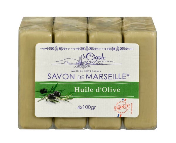 Savon de Marseille à l'huile d'olive - Lot de 4x100g - LA CIGALE