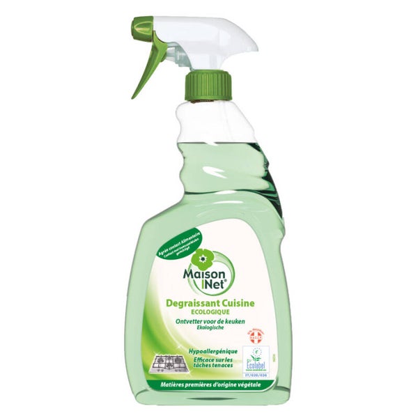 Nettoyant Ménager Ultra Dégraissant Cuisine MAISON NET Eco Label spray de 750mL  HACCP