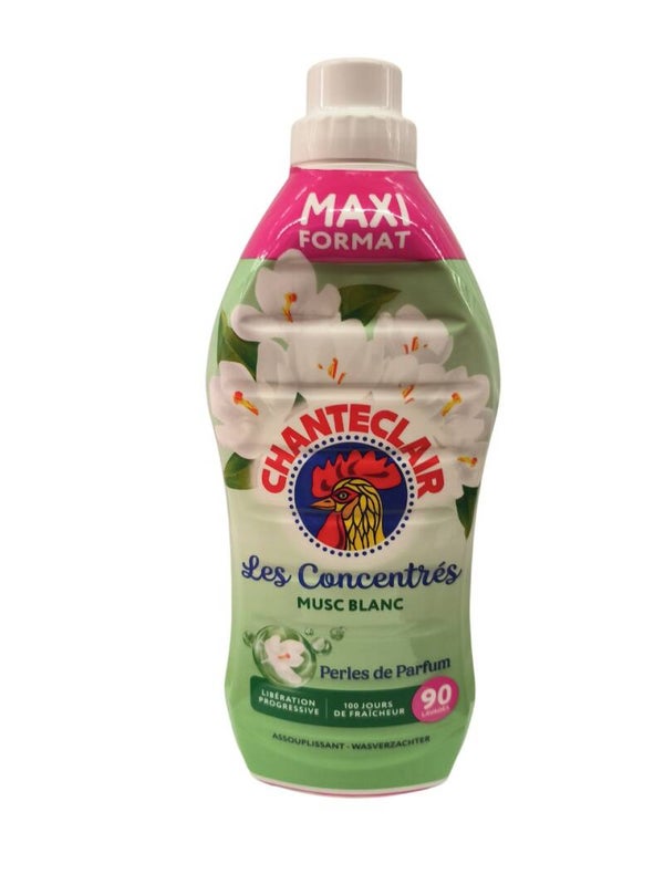 Chante Clair Les Concentrés  Assouplissant Liquide Concentré Musc Blanc 1.8L 90 lavages Maxi Format