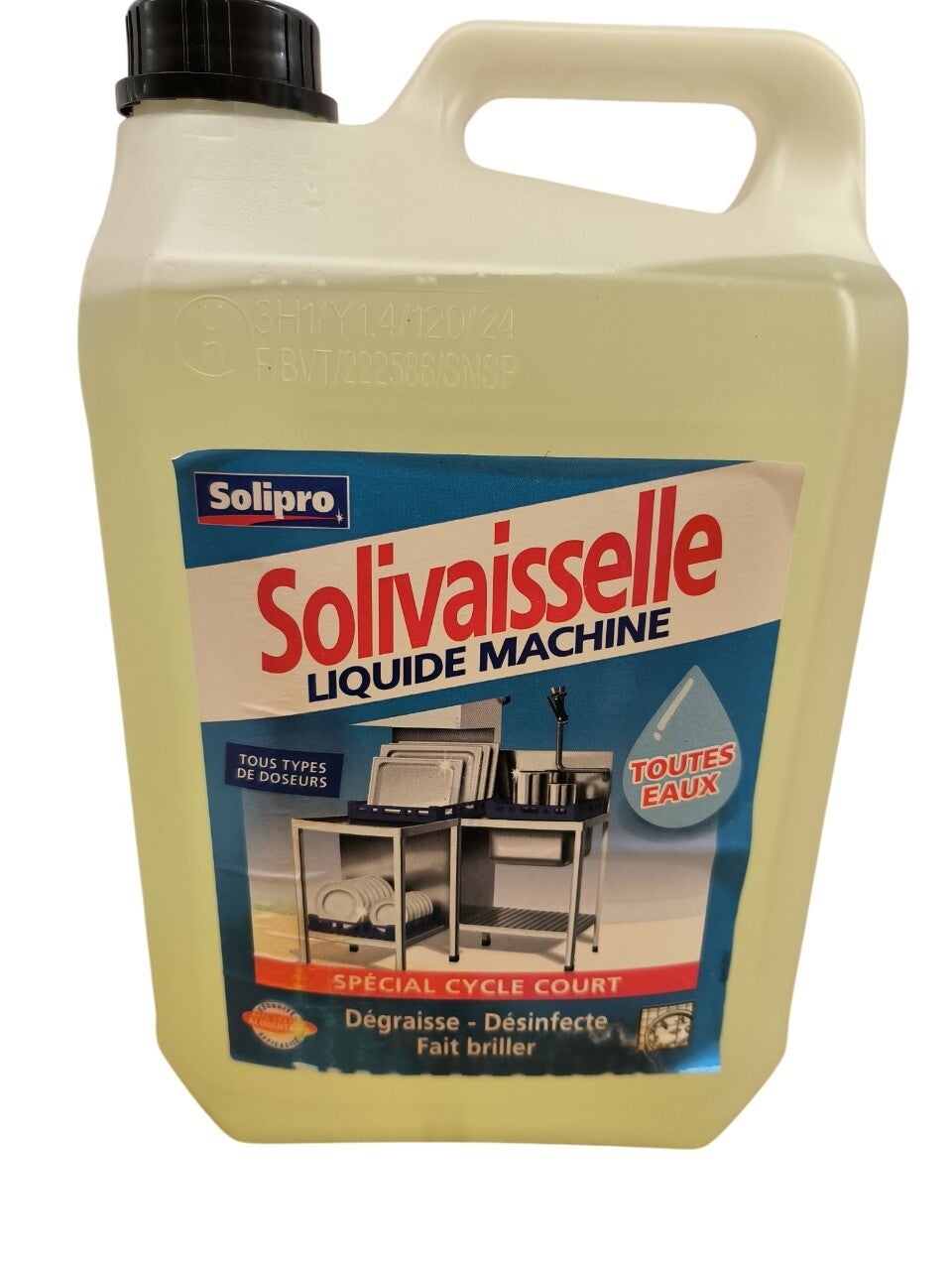 Solivaisselle Liquide Machine Toutes Eaux 5 Litres Ultra Dégraissant désinfectant Vaisselles ustensiles et matériels de cuisine