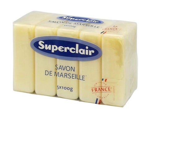 Savon de Marseille Superclair Lot de 5 savonnettes Marseille 100g Made in France