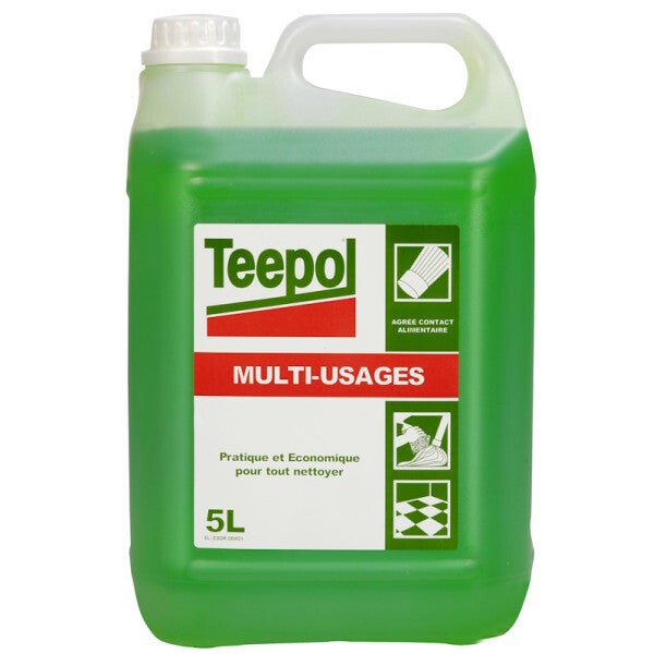 Teepol  Nettoyant détergent dégraissant Multi-Usage 5L Agréer Contact Alimentaire