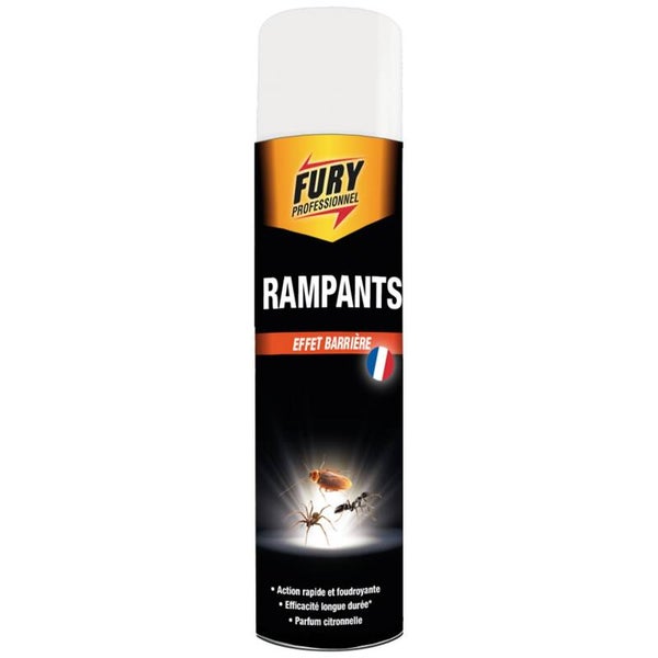 FURY Insecticide aérosol tous rampants surpuissant - 400ml  cafards, blattes, punaises