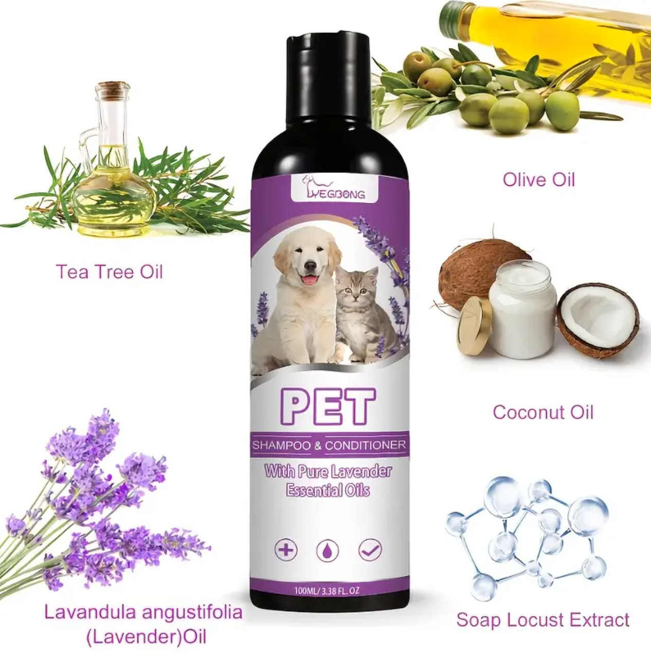 Pet Shampoo And Conditioner - 100Ml Lavender Fragrance