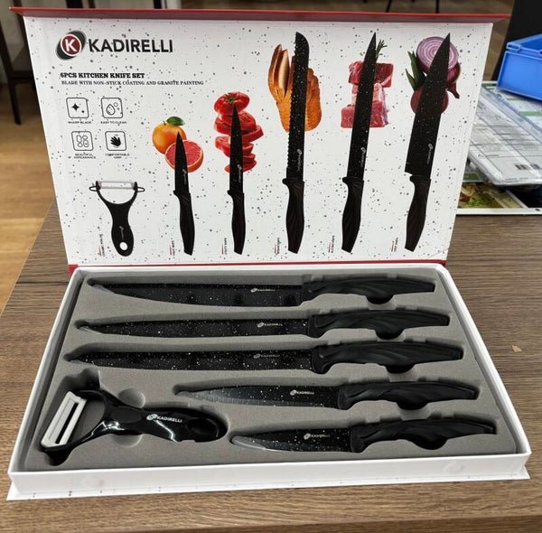 Coffrets 5 couteaux de cuisine + d'1 épluche-légumes