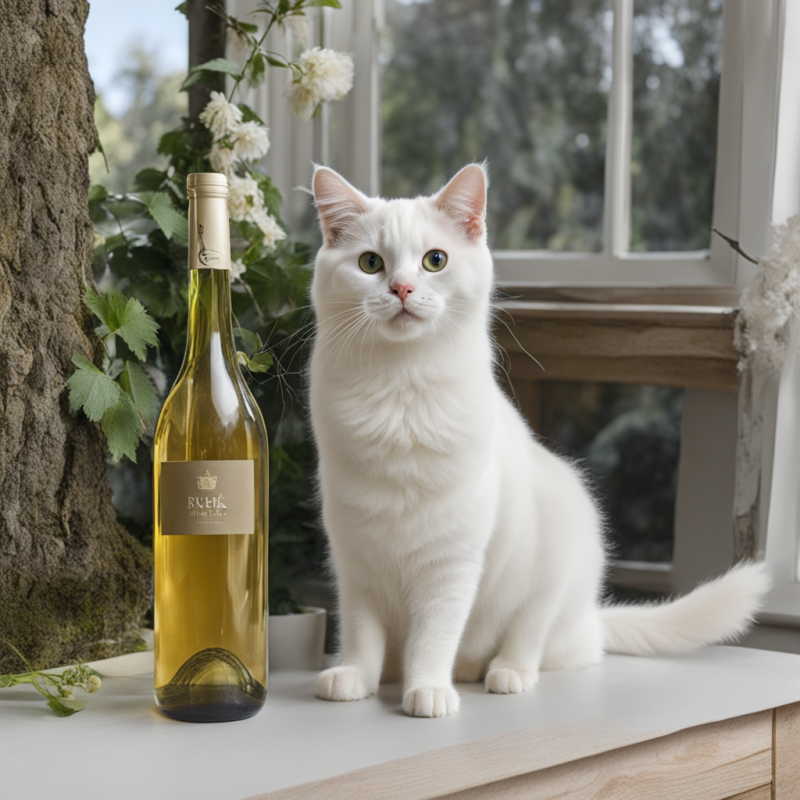 Witte wijn en kat