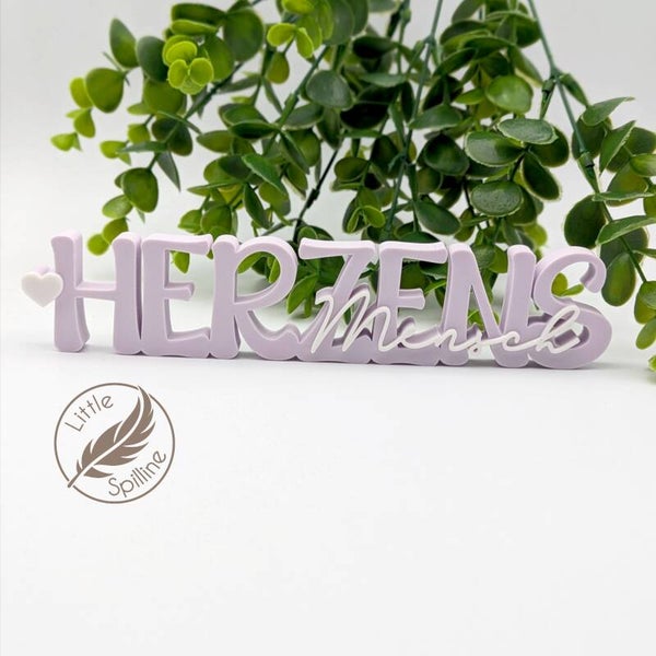 Schriftzug "Herzensmensch"