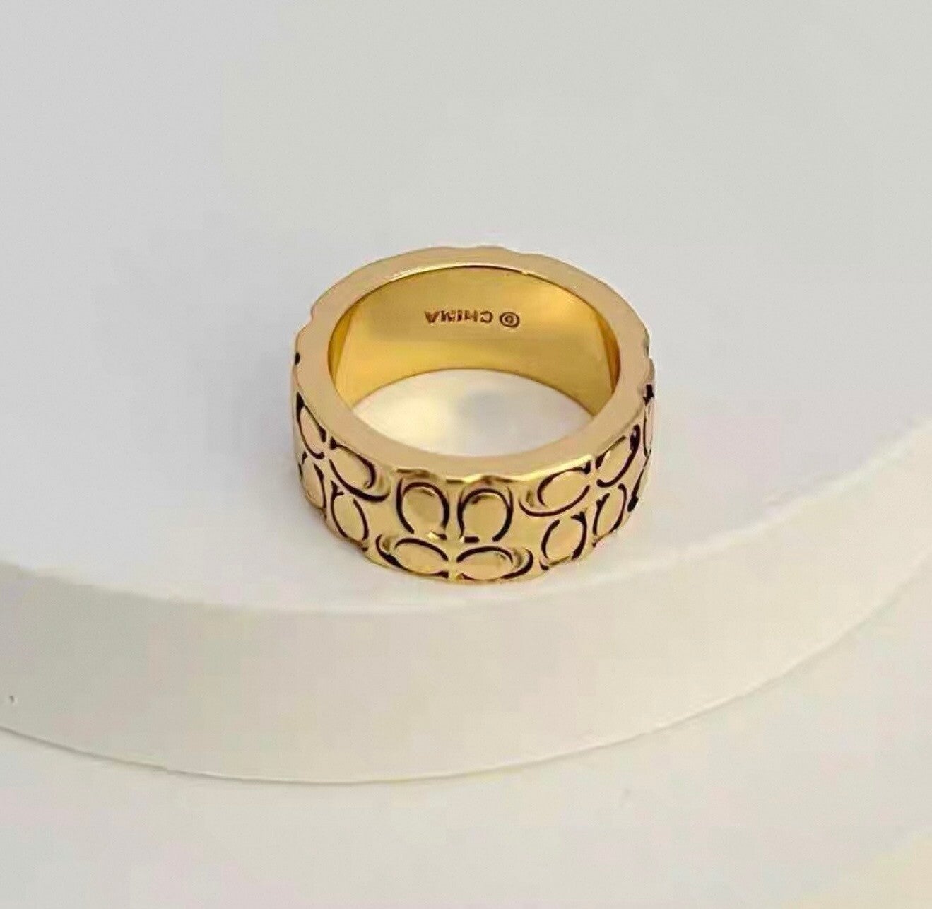 Coach Signature Quilted Band Ring