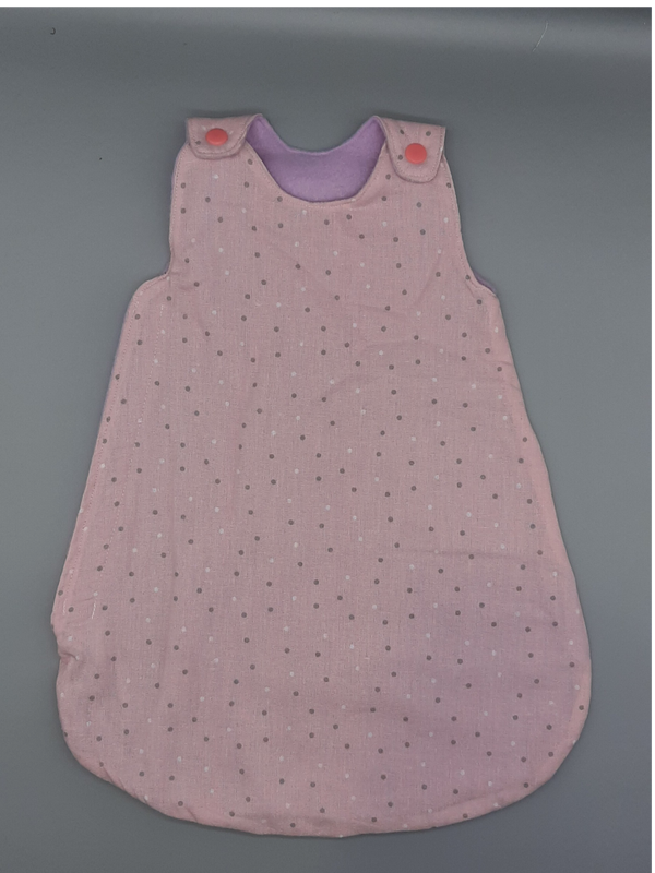 Puppenschlafsack Punkte rosa