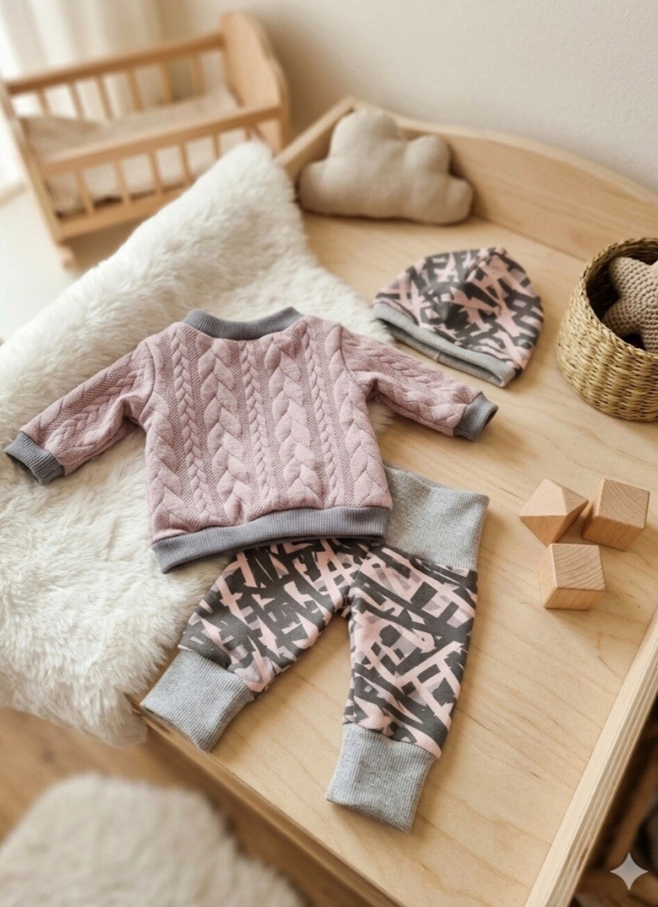 Puppenkleider Set | Gr. 43 cm | rosa grau