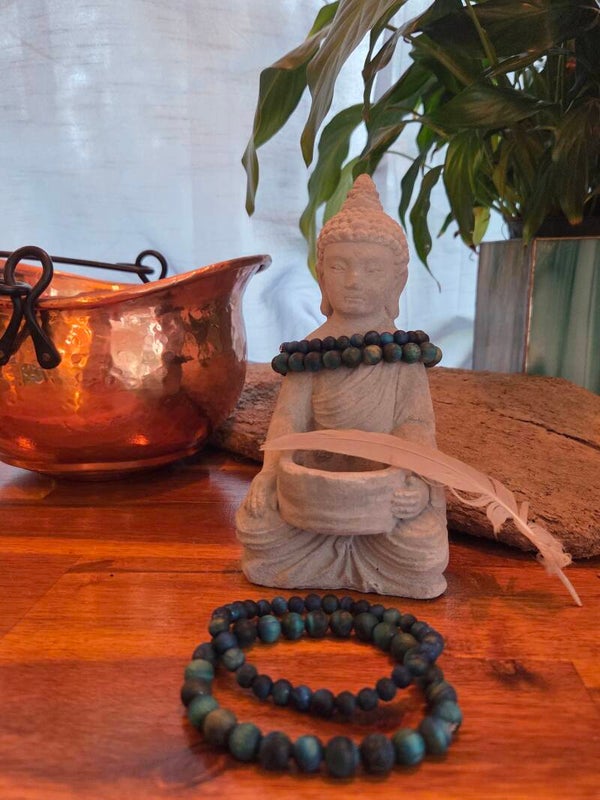 💫 Bracelet en Œil de Tigre Bleu – Pierre de clarté et de protection spirituelle