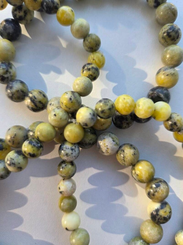 Bracelet en Turquoise Vert et Jaune – Pierre du cœur solaire et de la joie retrouvée