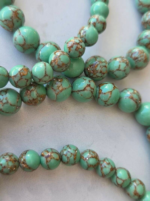 Bracelet en Turquoise Verte Dorée – Pierre de protection, d’harmonie et de rayonnement intérieur