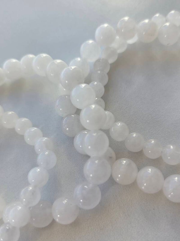 💫 Bracelet en Quartz Blanc – Pierre de lumière et de pure élévation