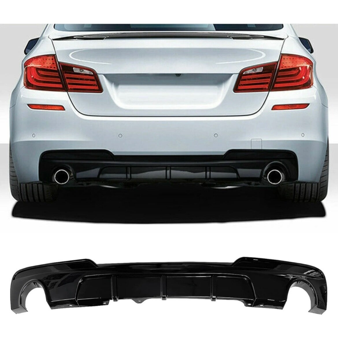 BMW F10 M Performance Rear Diffuser Gloss Black Dual or Quad Exit