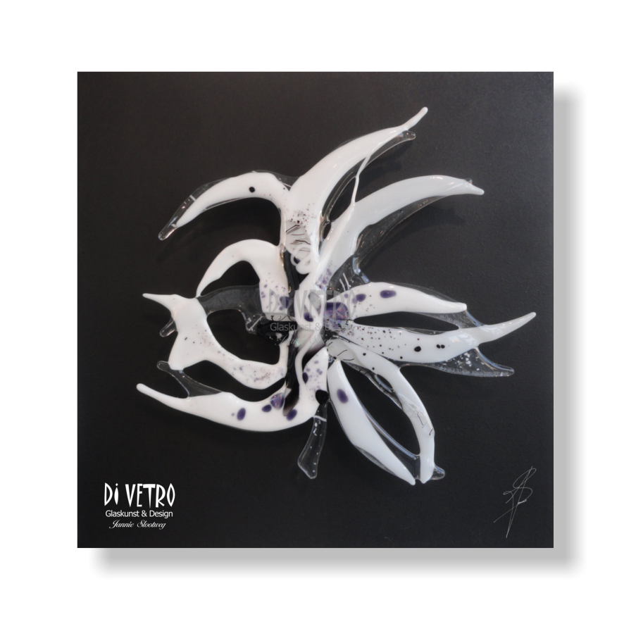 Glasfusing Wand-Object 'FIORE BIANCO I'