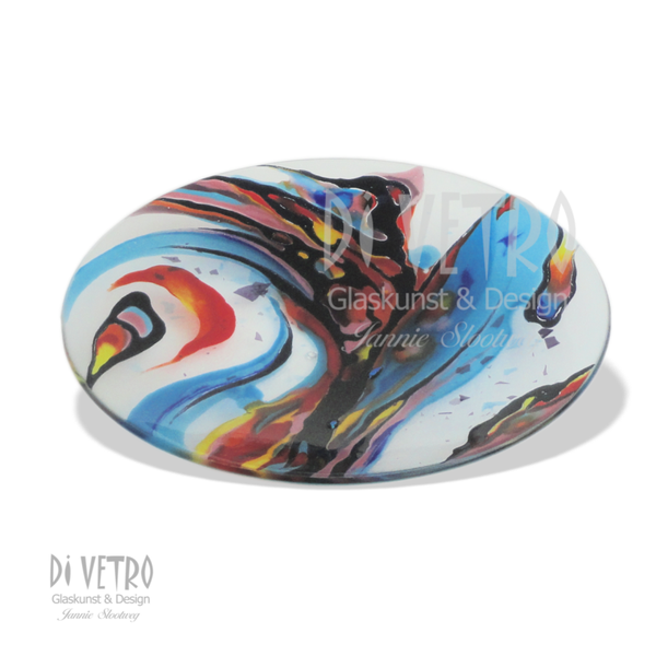 Glasfusing Object - Schaal 'Abstract Round IV' Ø 35 cm