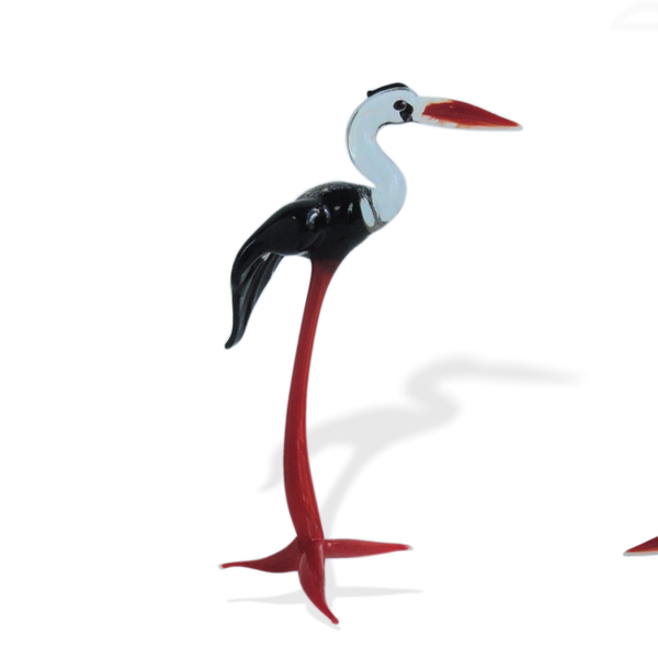 Glasobject Vogel Loranto 'Ooievaar' 17 cm