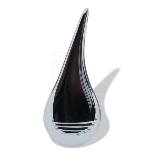 Glasobject 'Spiraal' 35 cm Zwart