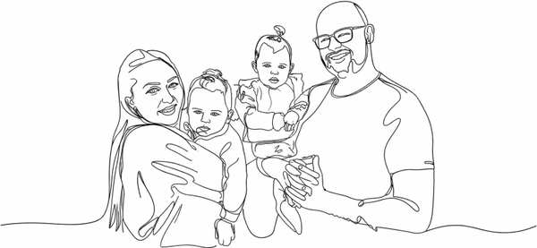 Gepersonaliseerde lijntekening Familie