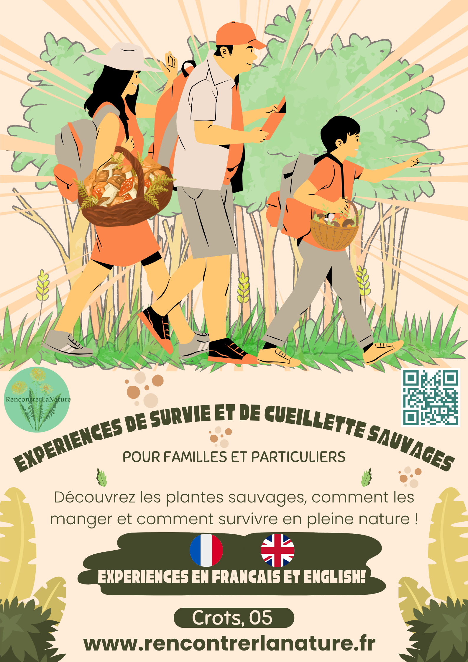 Demi-journée tarif -12 ans : Les explorateurs, Plantes sauvages comestibles ou Survie en Forêt