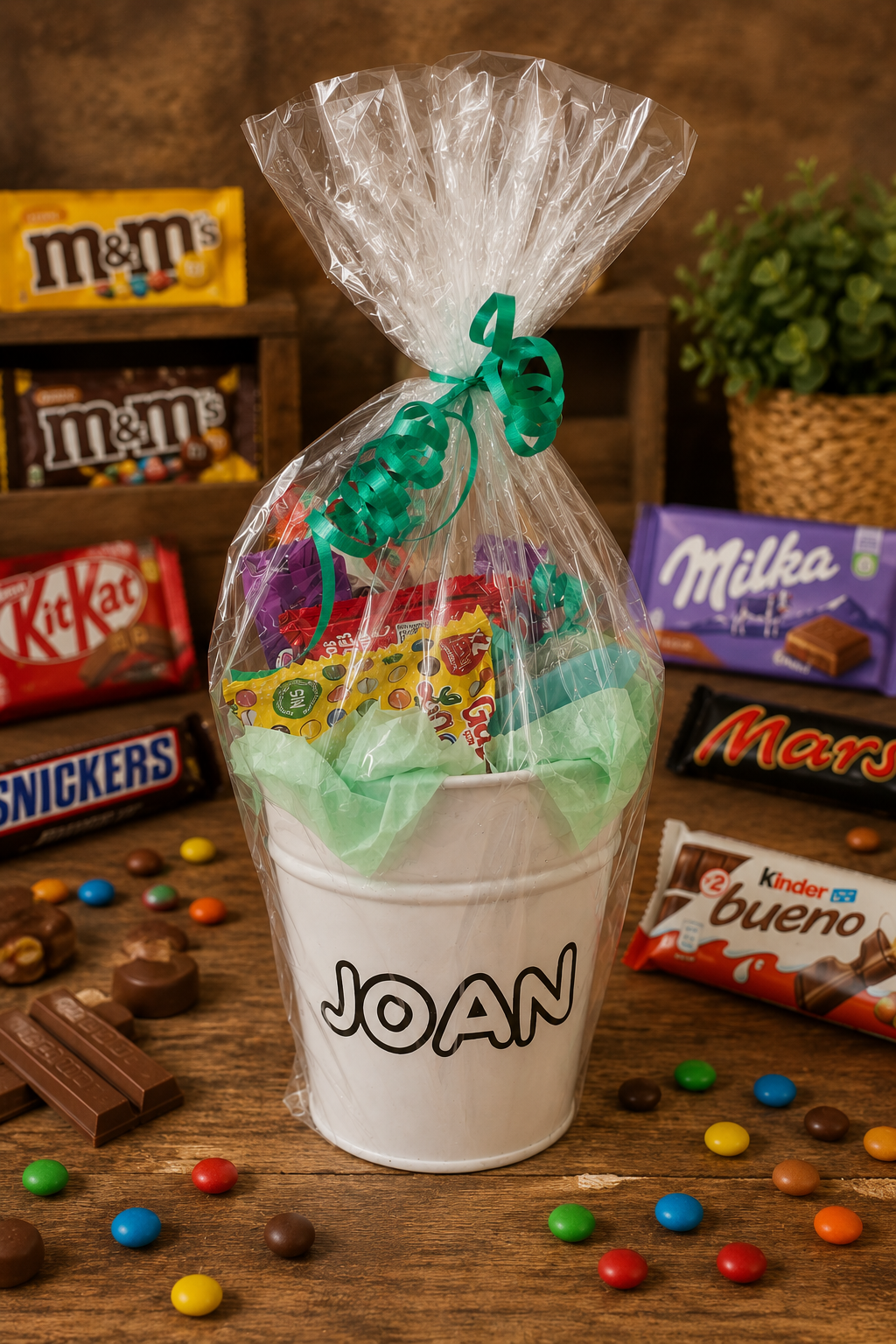 CUBO DE GOMINOLAS Y CHOCOLATINAS