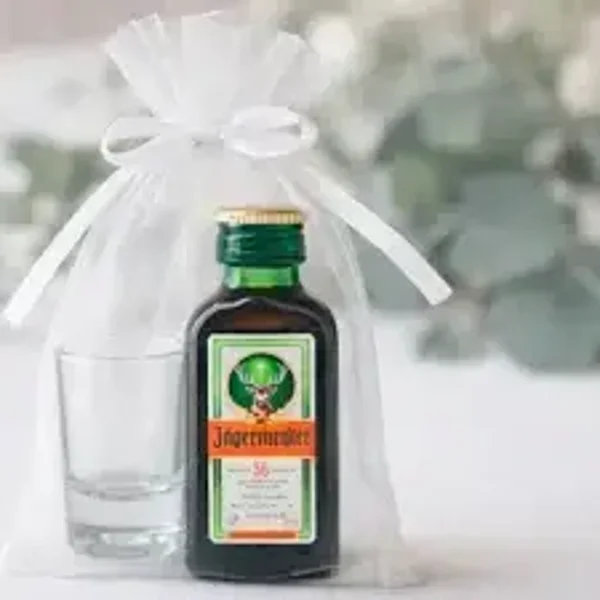 BOTELLA MINI DE LICOR + VASO DE CHUPITO