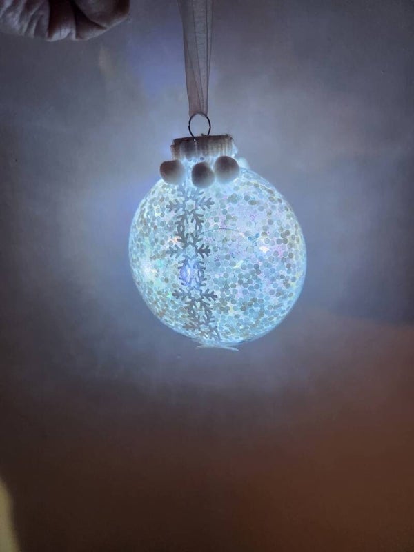 Lighted Snow ornaments
