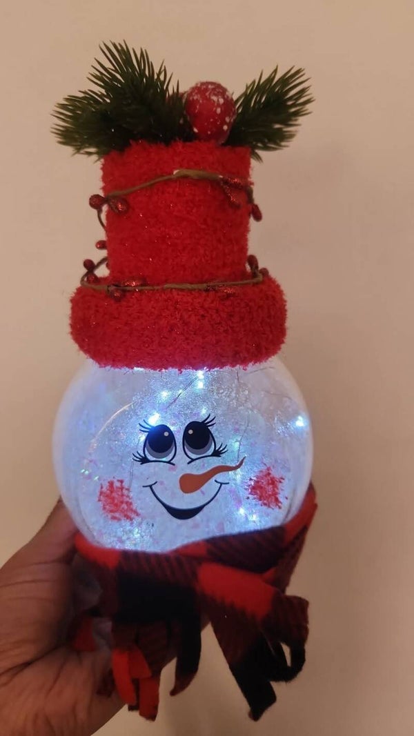 Lighted Snowman Globe