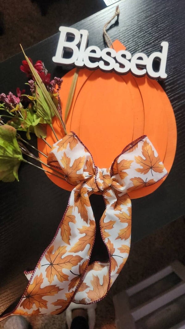 " Blessed " Fall Pumpkin wall hanger