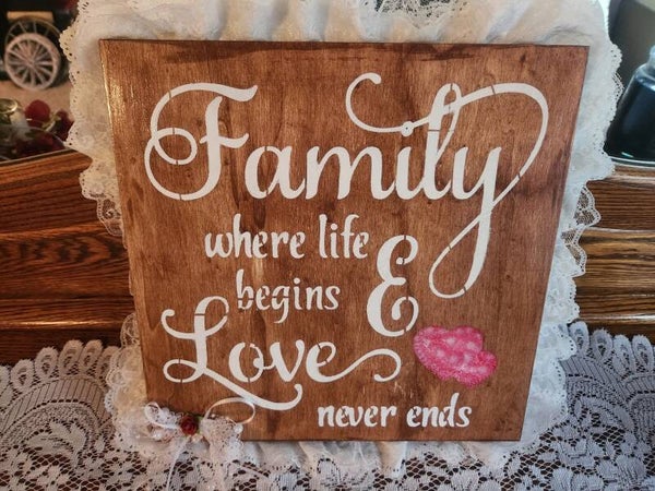 Family wooden wall plaque