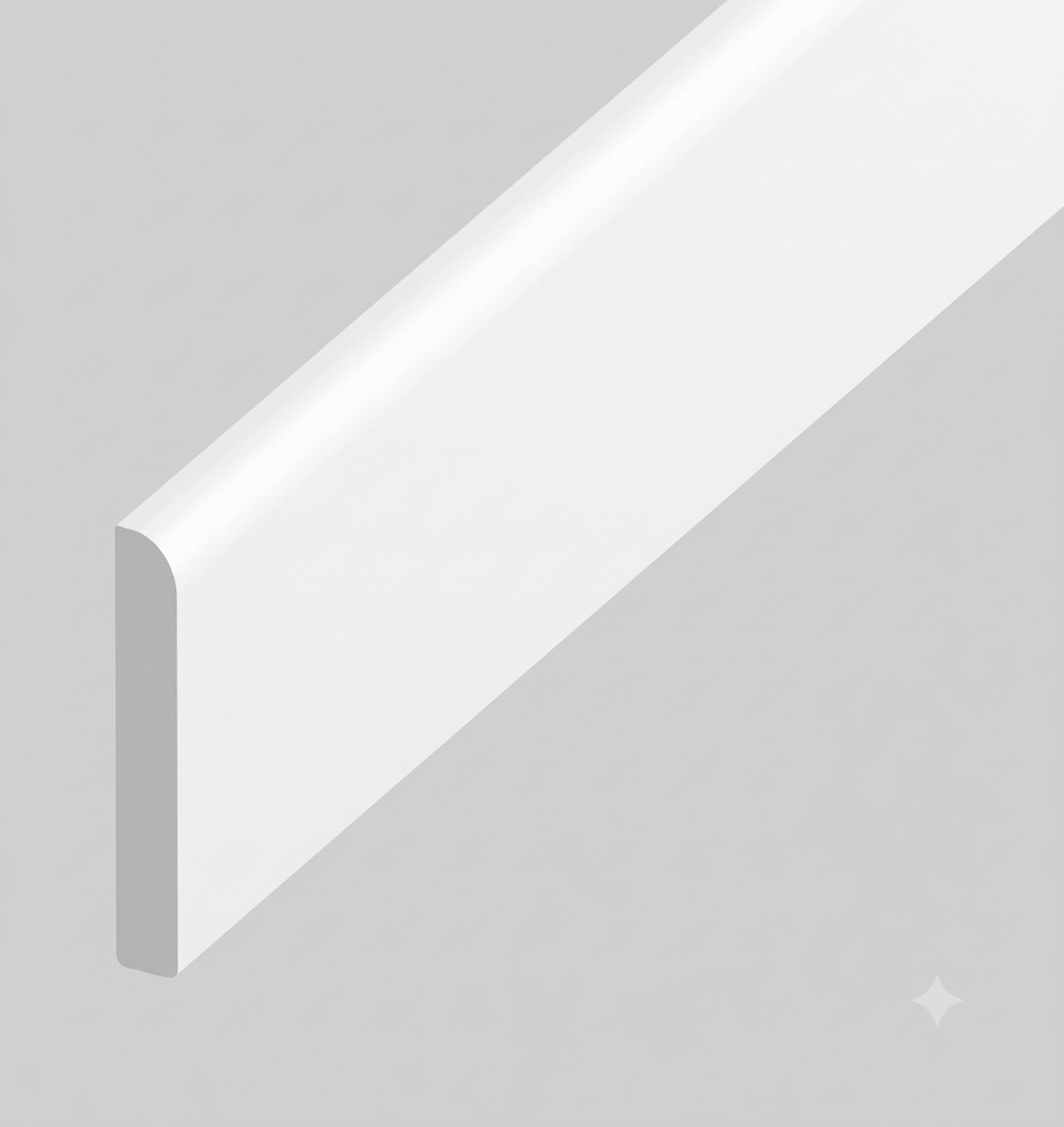 5 metre - 40mm PVC PLASTIC TRIM.   WHITE