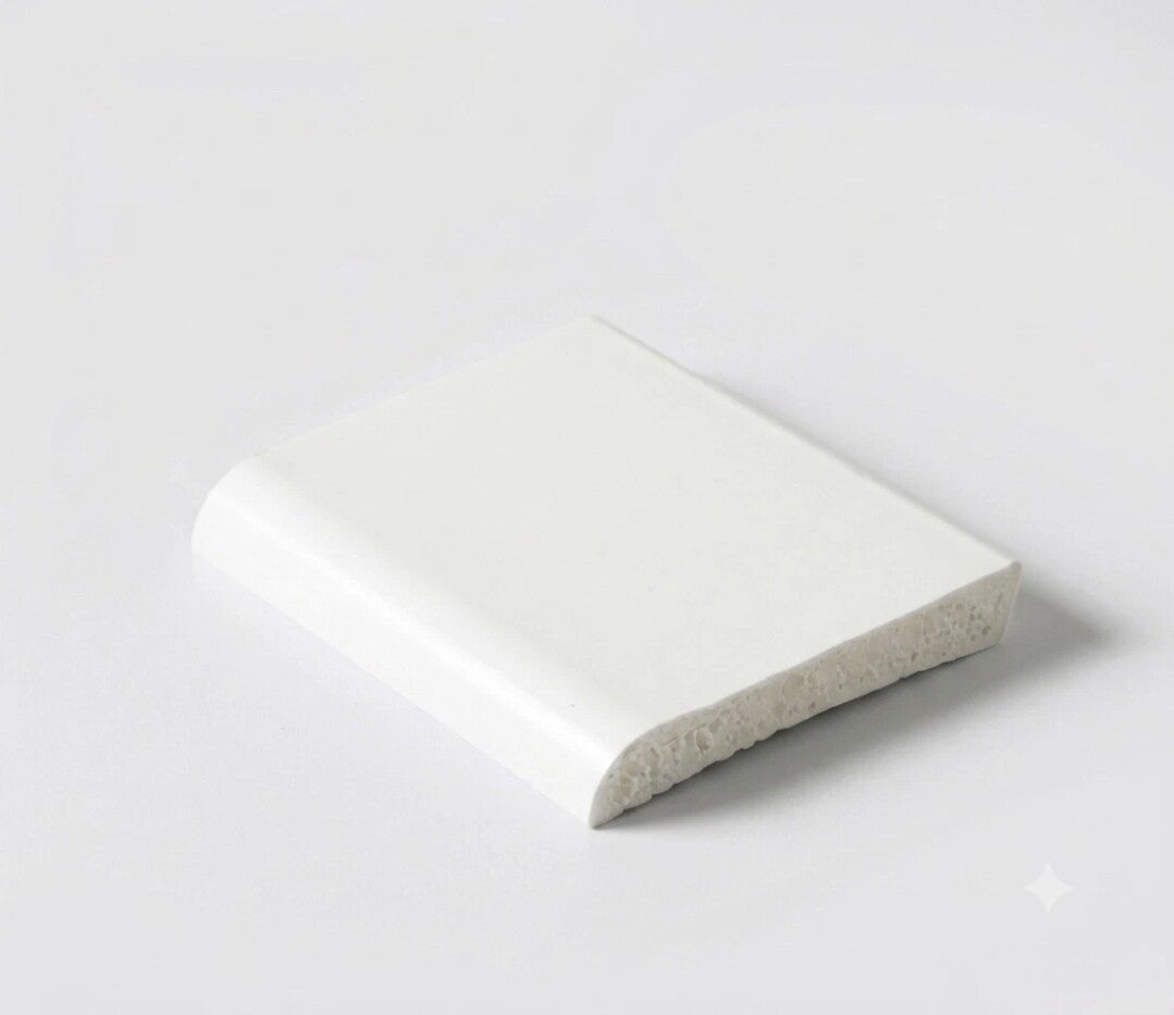 5 metre - 40mm PVC PLASTIC TRIM.   WHITE