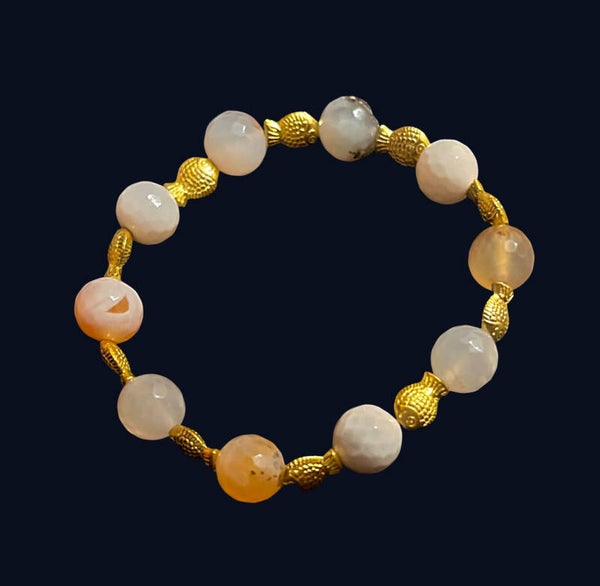 Mixed Agate & Fish Charm