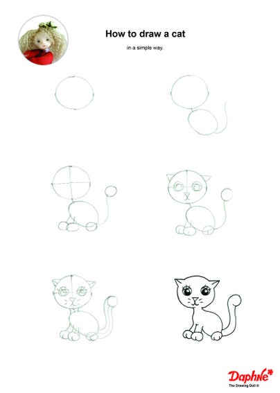 Draw a cat like Daphne did in the sheet below.