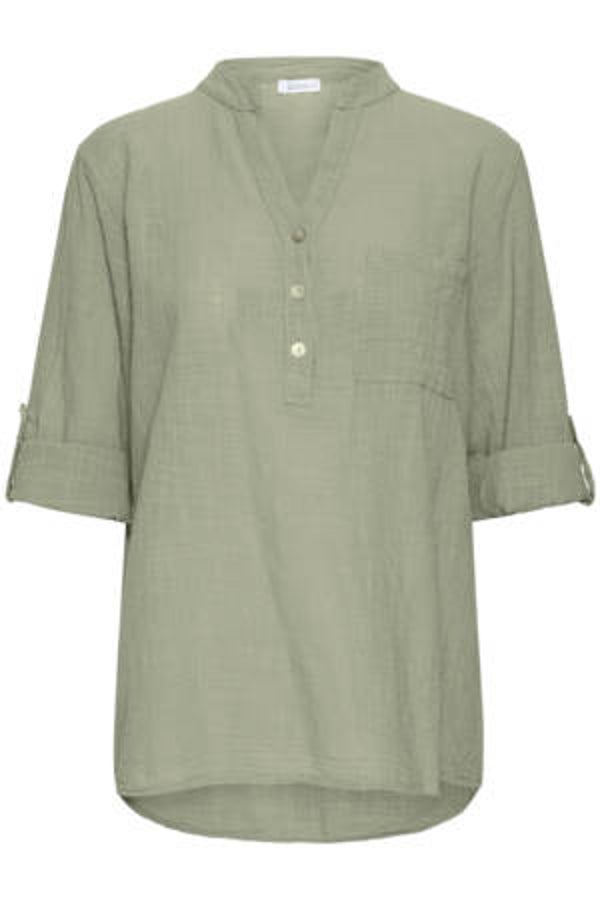Sorbet - Katoenen blouse Alexa - Legergroen