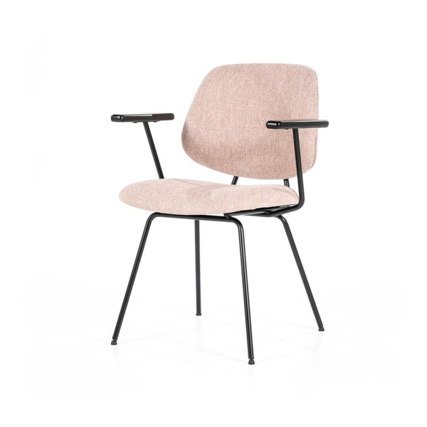 Eleonora Eetkamerstoel Lynn met arml.  Roze