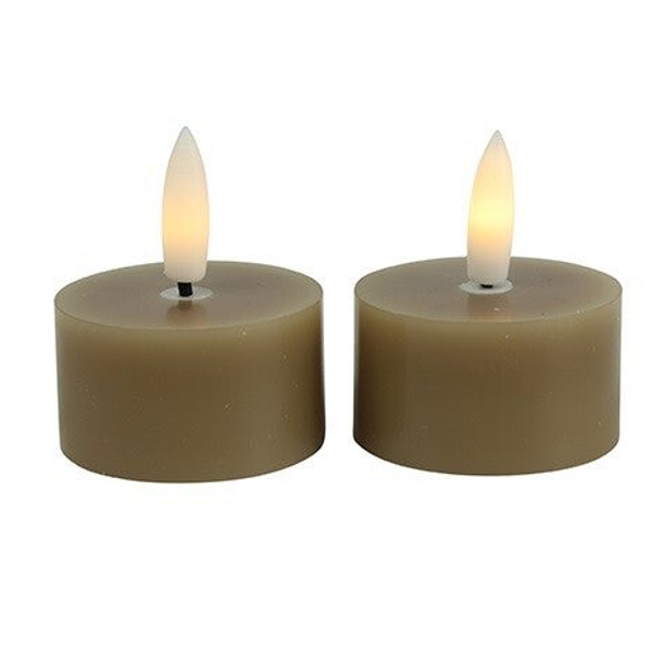 Countryfield - Theelicht LED rustiek ( set van 2 ) - Cremé